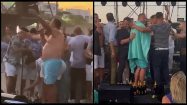 Χαμός στην συναυλία του Ρέμου στην Μύκονο: Τα ξημερώματα έβαλε μαγιό για τις σαμπάνιες