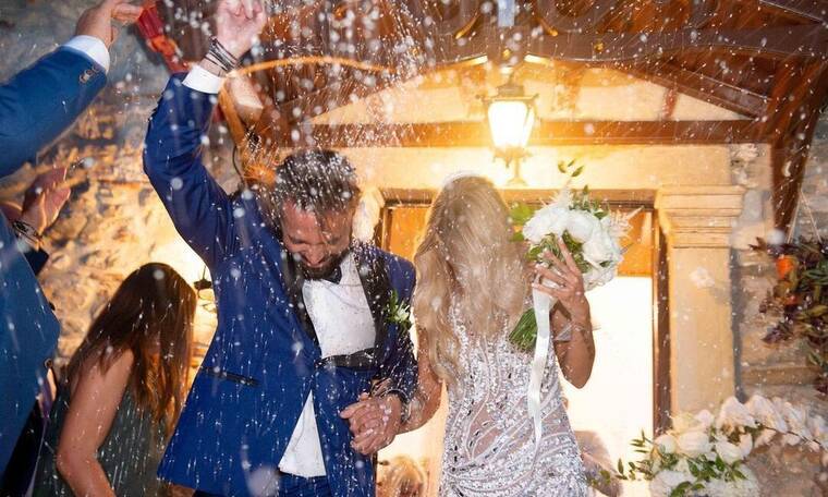 Ηλίας Βρεττός - Αναστασία Δεληγιάννη: Αδημοσίευτες φωτογραφίες από τον γάμο τους